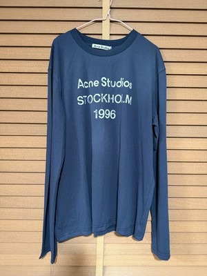 acne studios stockholm 1996 cotton top t shirt in navy blue size Small