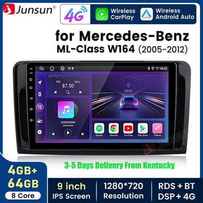 4+64G CarPlay Android15 Car Radio GPS FM For Mercedes Benz ML/GL Class W164 X164