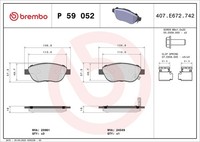 Brembo Bremsbelagsatz, Scheibenbremse Vorderachse U.A. FüR Fiat, Opel