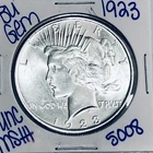 1923 BU UNCIRCULATED SILVER PEACE DOLLAR AUTHENTIC U.S. MINT FREE SHIPPING 5008