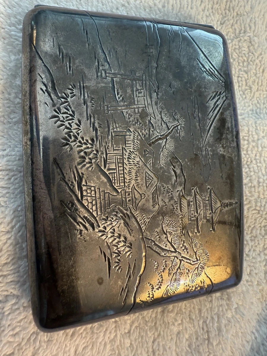 Japanese 1900-1940 Antique US Sterling Silver Cigarette & Vesta