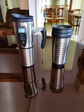 2 mugs InGenious Heated Travel Mug  Stainless Steel 12V Coffee Mug
