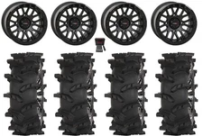 System 3 SB-9 Bdlk 15" Wheels Matte Bk 33" Outlaw Max Tires RZR XP 1000 / PRO XP