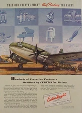 1944 Curtiss-Wright Army Prop-Plane Jeeps Soldiers Out-Produce the Enemy Print A