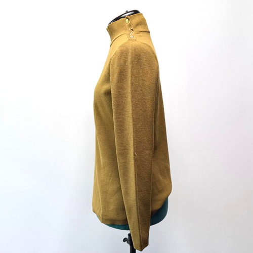 Ann Taylor Womens Essential Mock Neck w/Button Placket Sweater Moss Green Size M - Picture 5 of 10