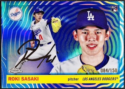 2025 Topps Chrome Platinum ROKI SASAKI Blue Vibrations /150 Dodgers
