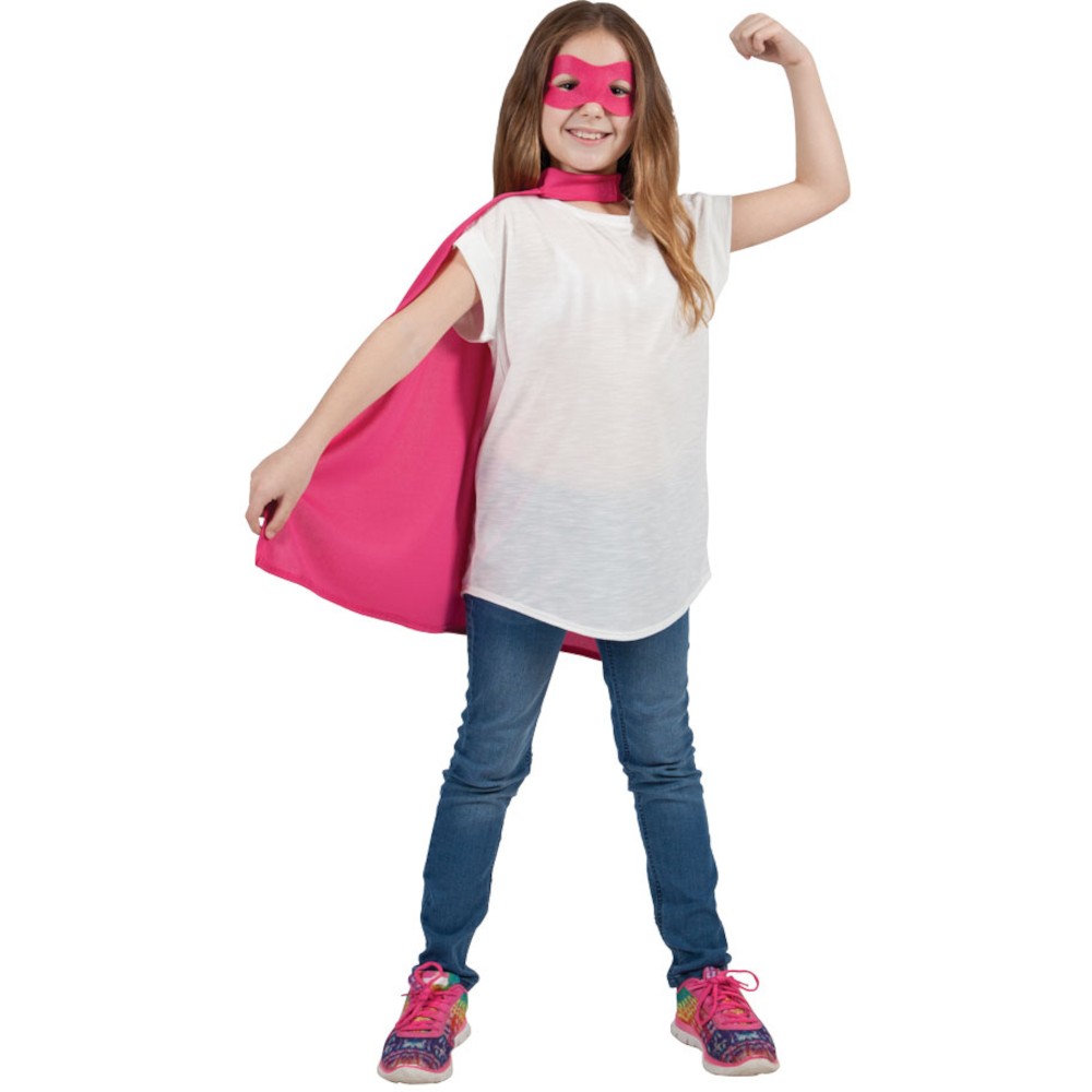 Wicked Costumes Childrens Pink Super Hero Cape & Mask