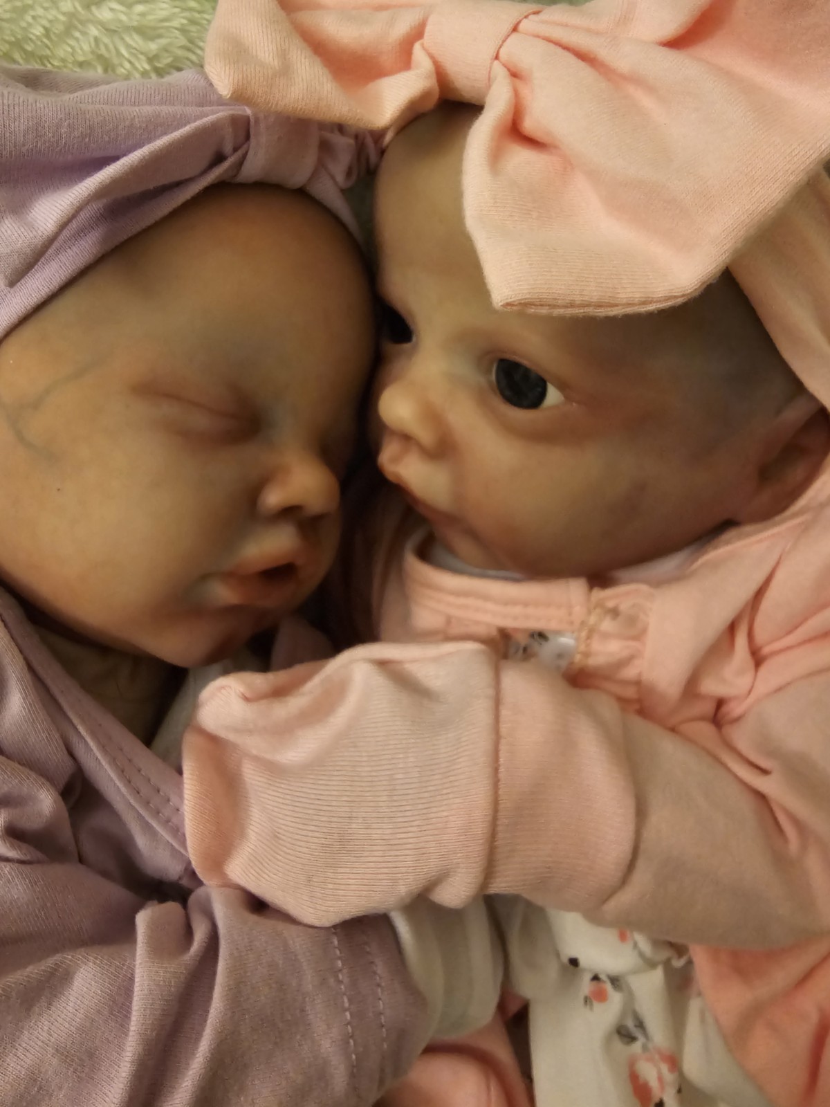 Beautifully Handcrafted Reborn twins 19" Awake And Asleep Pr