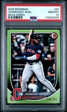 2025 BOWMAN NEON GREEN #81 JHONKENSY NOEL 248/399 PSA 10