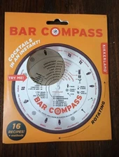 Bar Compass Stainless Steel Cocktail Recipe Drinks Tool Kikkerland Design