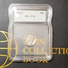 1924-D Mercury Dime ICG F12 Silver 10C Denver Circulated Business Strike KM#140