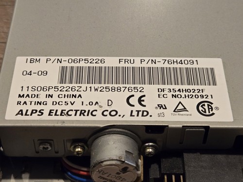 IBM Alps Electric Co 06P5226 76H4091 Internal 3.5" Floppy Disk Drive IDE - Afbeelding 7 van 8