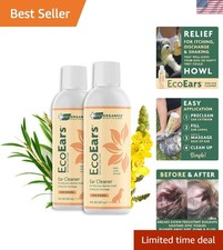 EcoEars Natural Dog Ear Cleaner 8 Oz - Multi-Action Formula for All Dogs