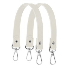 13" Leather Purse Strap Replacement Gold Buckle for Handbag 2 Pack, White 