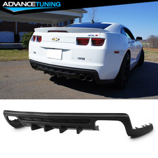 Fits 10-13 Chevy Camaro Zl1 Rear Bumper Diffuser Lip W Shark 4-fin Unpainted