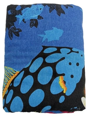 Serviette de bain Bleu Coton Motifs animaliers - Photo 1/2