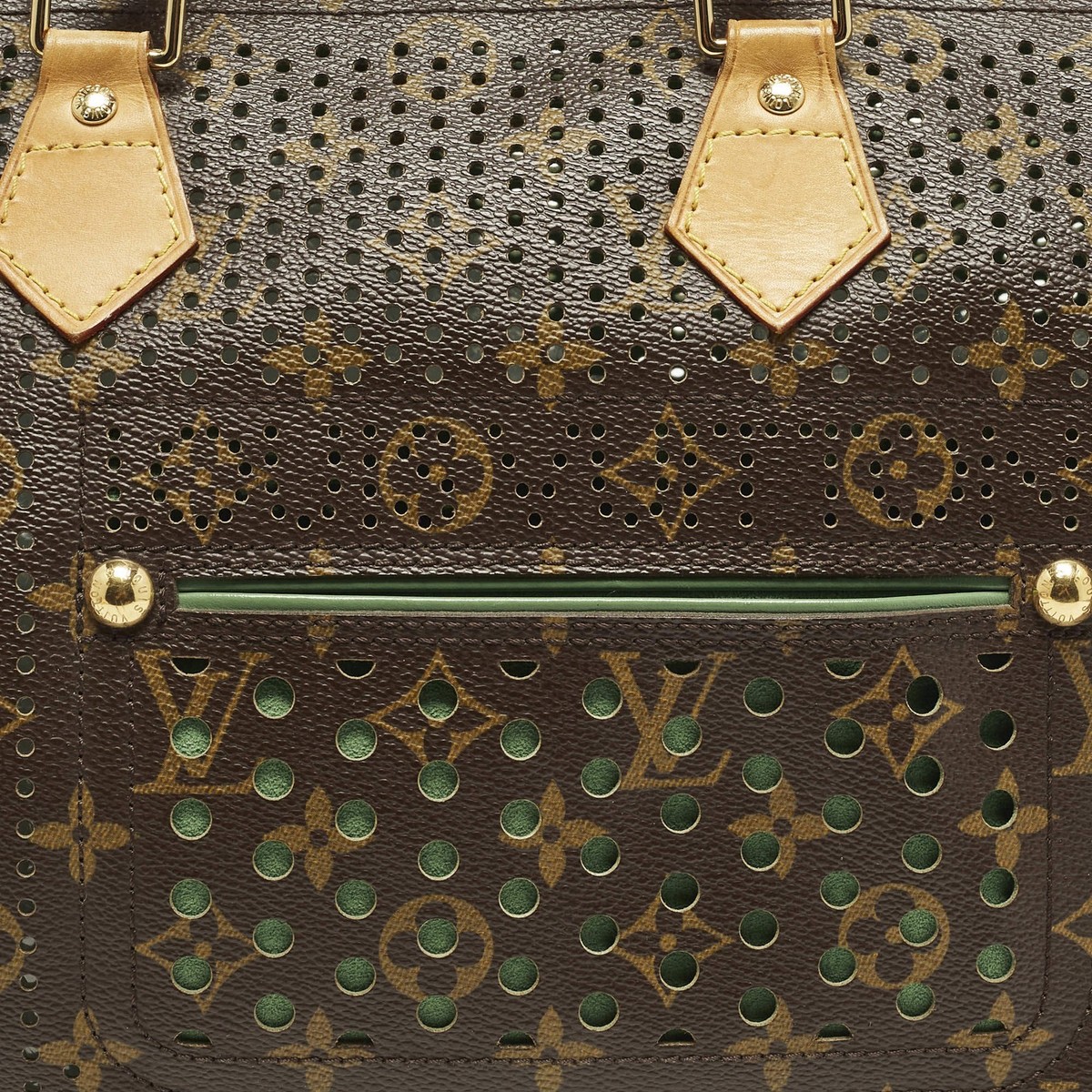 Louis Vuitton Speedy 30 Limited Edition Green Monogram Perforated