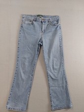 Ralph Lauren Women Jean 10 Blue Denim Bootcut 5 Pocket Light Wash High Rise