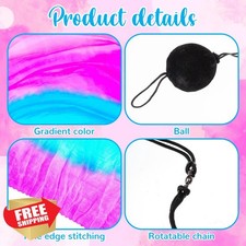 Jenaai 4pc Belly Dance Poi Scarf Streamer Silk Poi Balls
