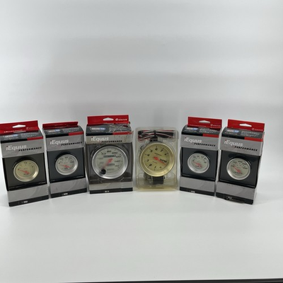 #ad Full set of Equus White Performance Gauges Fuel Oil Speedo Tach Voltage Water $400.00