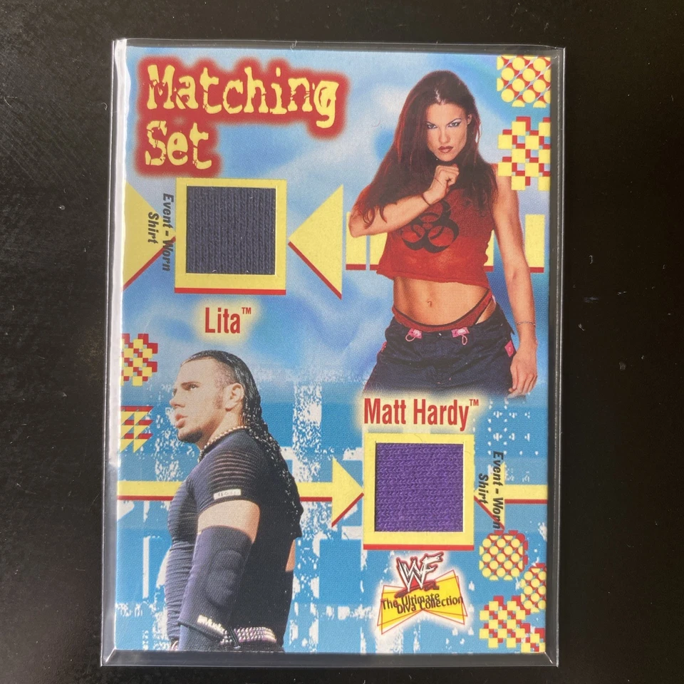 2001 Fleer WWF Ultima Divas Juego a Juego Tarjeta Reliquia Lita y Matt Hardy Foto 3 de 4