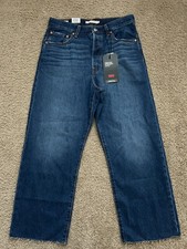 Levi's Ribcage Straight Ankle Jeans Womens 31 Premium Button Fly NEW