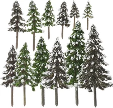 Assorted Pine Trees, 12PCS Miniature Sisal Trees Tiny Christmas Village... 