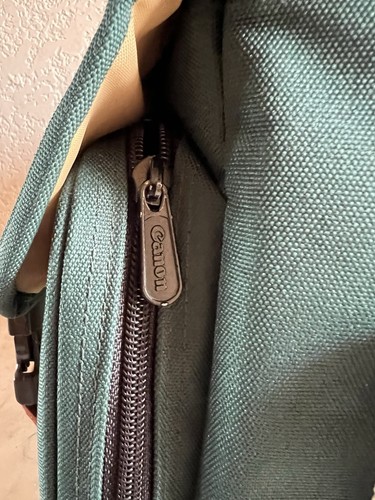Vintage Retro Canon DSLR Green Canvas Camera Bag Padded Case No Strap - Picture 5 of 10