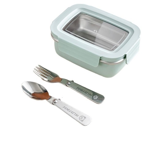 304 Stainless Steel Divided Lunch Box Fresh-keeping Snack Box with Lid Camping - Picture 14 of 21