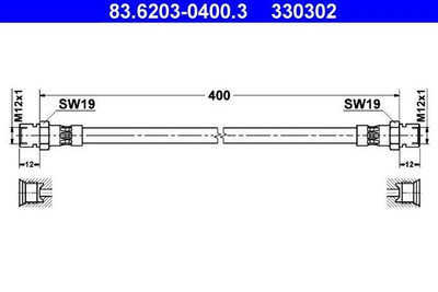 ATE 83.6203-0400.3 Bremsschlauch