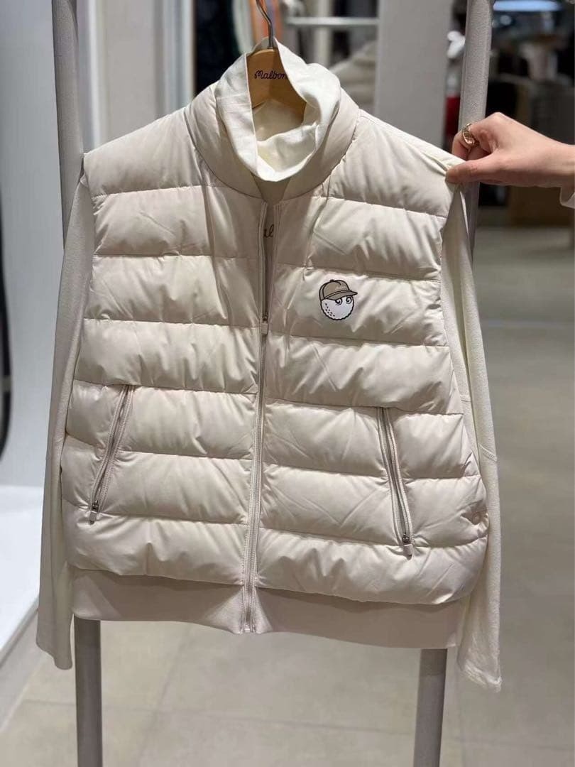 Malbon Golf Women's Down Jacket Full Zip Down Vest Color White