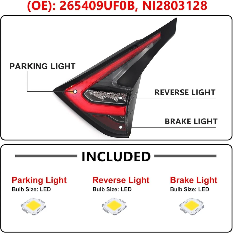 Luz trasera interior LED derecha para Nissan Murano 2019 2024 puerta levadiza derecha NI2803128 Foto 4 de 4