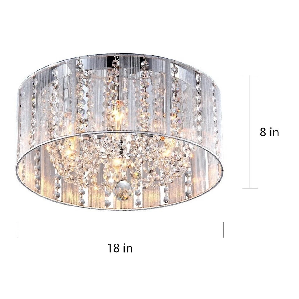 Addison Blanco 16 Pulgadas Cristal Montaje Al Ras (color opcional) Cromo Foto 4 de 4