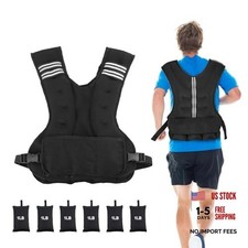 Adjustable Weighted Vest for Men Women Weights Included/11-20lbs 4-10lbs Black