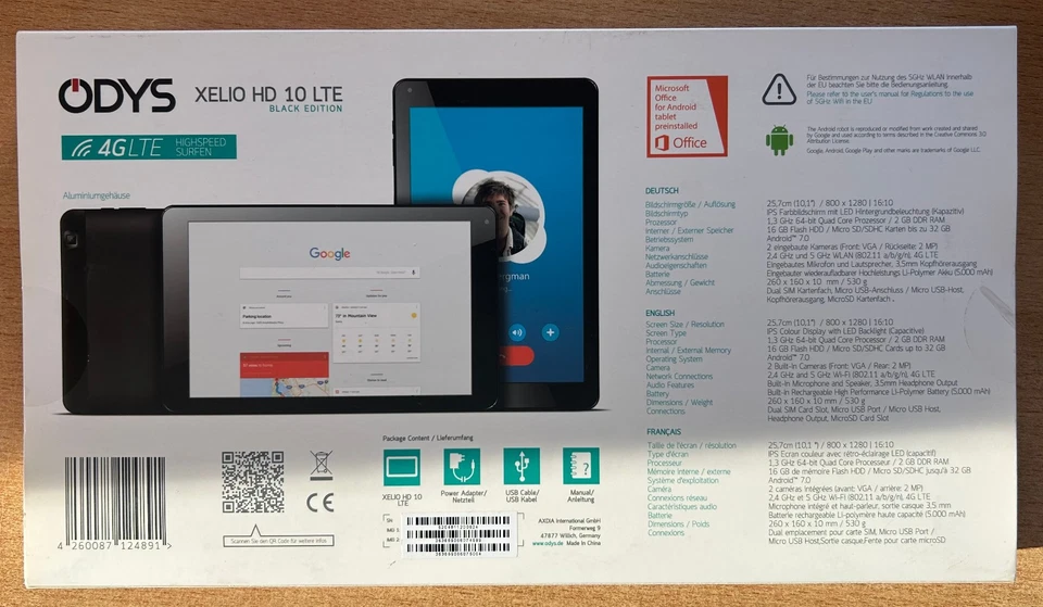 Tablet QDYS XELIO HD 10 LTE BLACK EDITION - NEU & OVP - Bild 2 von 2