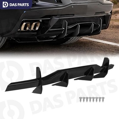 Rear Bumper Lip Diffuser Stage 3 GT Style Gloss Black 2020-2026 Corvette C8