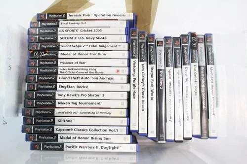 Sony PlayStation 2 Boxed Video Games Bundle Job Lot Inc Theme Park World Etc