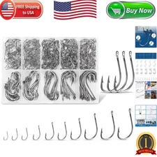 Versatile 500-Pcs Circle Hooks Assortment for Saltwater & Freshwater Fishing