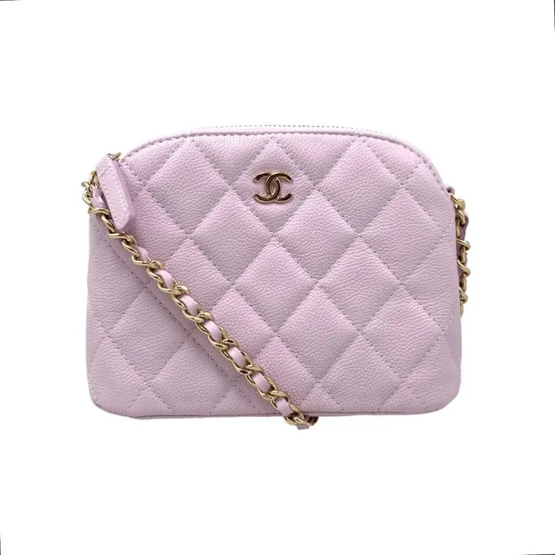 Chanel Shoulder Bag Mini Chain Wallet Ap4000 Matelasse Caviar Skin Coco Mark-image