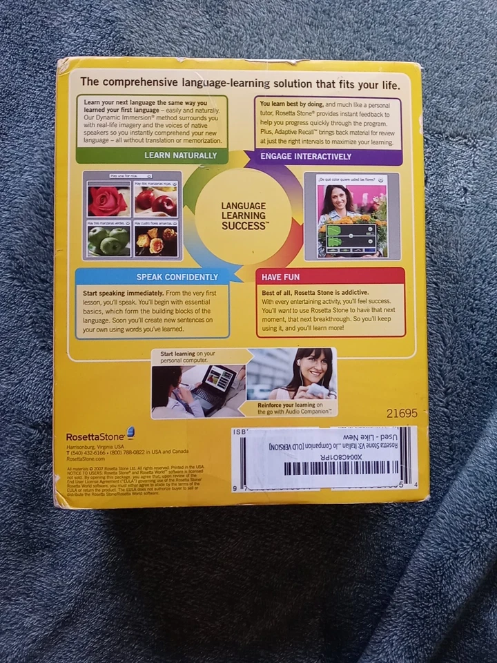 Rosetta Stone Italiano Learn Comprehensive Italian Level 1 & 2 COMPLETE SET - Image 2 of 3