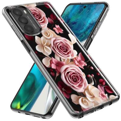 Mundaze Case for Motorola Moto G Power 2021 Pink White Love Roses