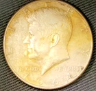 1964 KENNEDY HALF DOLLAR TONED