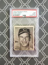 1940 HARRY CRAFT Team Issue - Cincinnati Reds- Very Rare Low Pop NM (MC) PSA 7