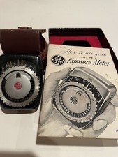 GE GENERAL ELECTRIC EXPOSURE METER TYPE PR-1 Leather Storage Case Manual Vintage