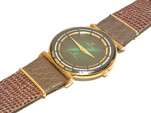 VINTAGE LUXURY GOLD PLATED GREEN DIAL SWISS MEN'S LADIES QUARTZ WATCH "JOWISSA" - Picture 9 of 18