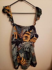 Shein Womens Swim dress Cover up Size M Black print