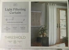New Threshold Linen Light Filtering Curtain Panel White , 54×84