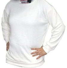 RACERDIRECT RACING UNDERWEAR SFI 3.3 UNDERGARMENT TOP SHIRT WHITE XL