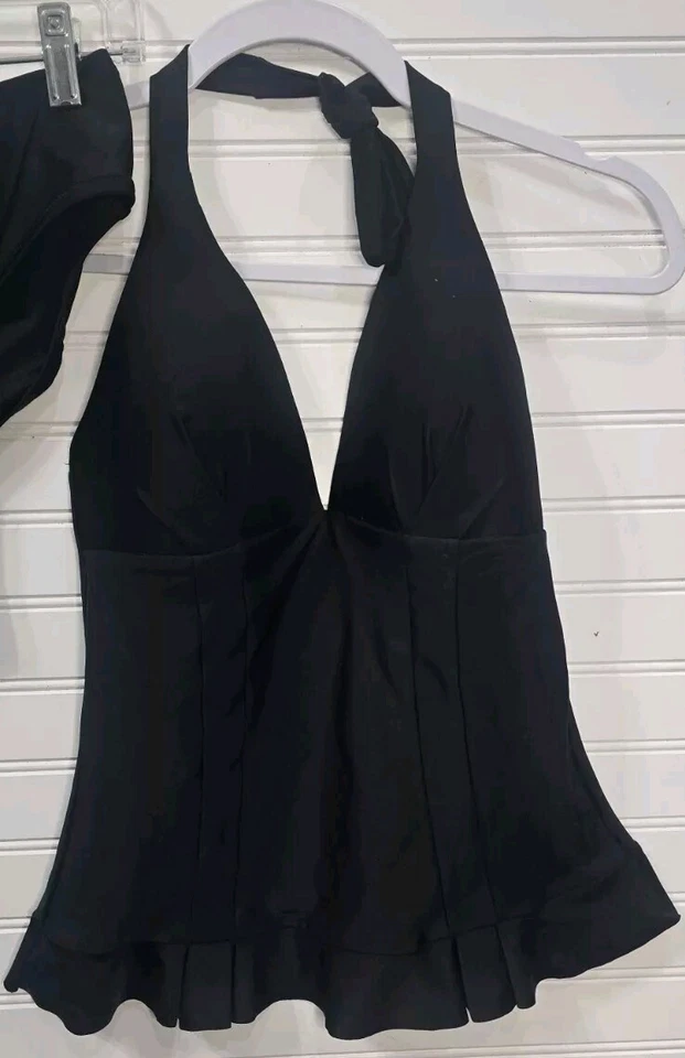 Traje de baño Shore Shapes Tankini 2 piezas talla 8 negro Foto 2 de 4