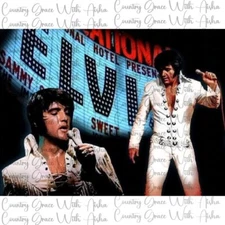 20oz Skinny Tumbler Sublimation Transfer Elvis Ready To Press